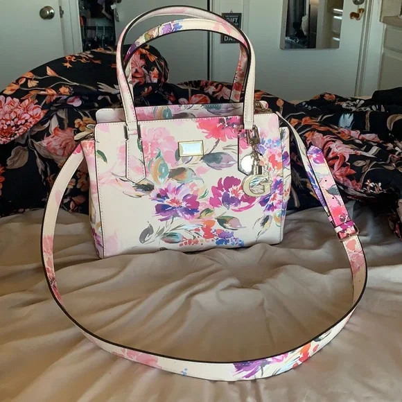 Guess Women`s Large Satchel Crossbody Bag Handbag Purse - Pink Floral -  Guess bag - | Fash Brands